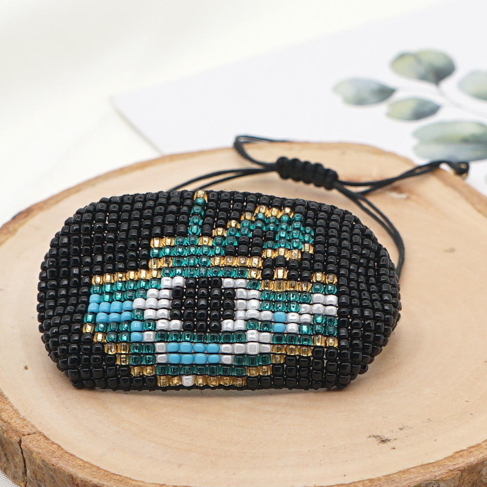 Rice Beads Hand-woven Fashion Ethnic Style Egypt Horus Eye Bracelet display picture 1