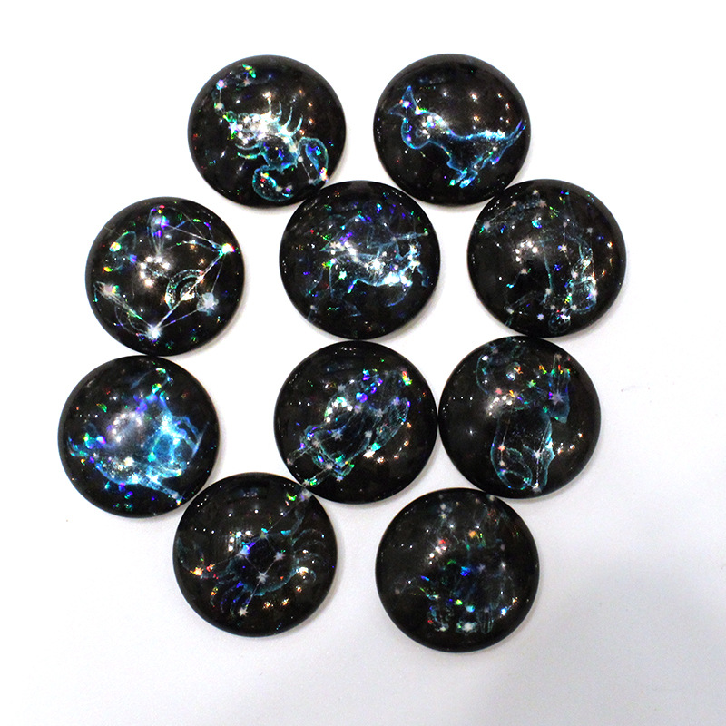 時間宝石光沢のあるガラスパッチリングフェイスイヤリングキーホルダー diy ジュエリーアクセサリー