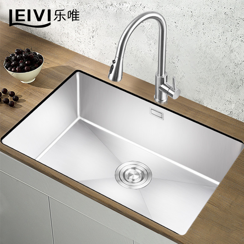 厨房洗菜盆大单槽304不锈钢水槽台下盆加厚手工槽水池套餐306|ru