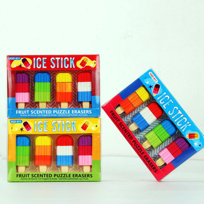 幼儿园冰淇淋冰棒儿童橡皮擦小学生可爱冰棒冰激凌仿真橡皮擦|ru