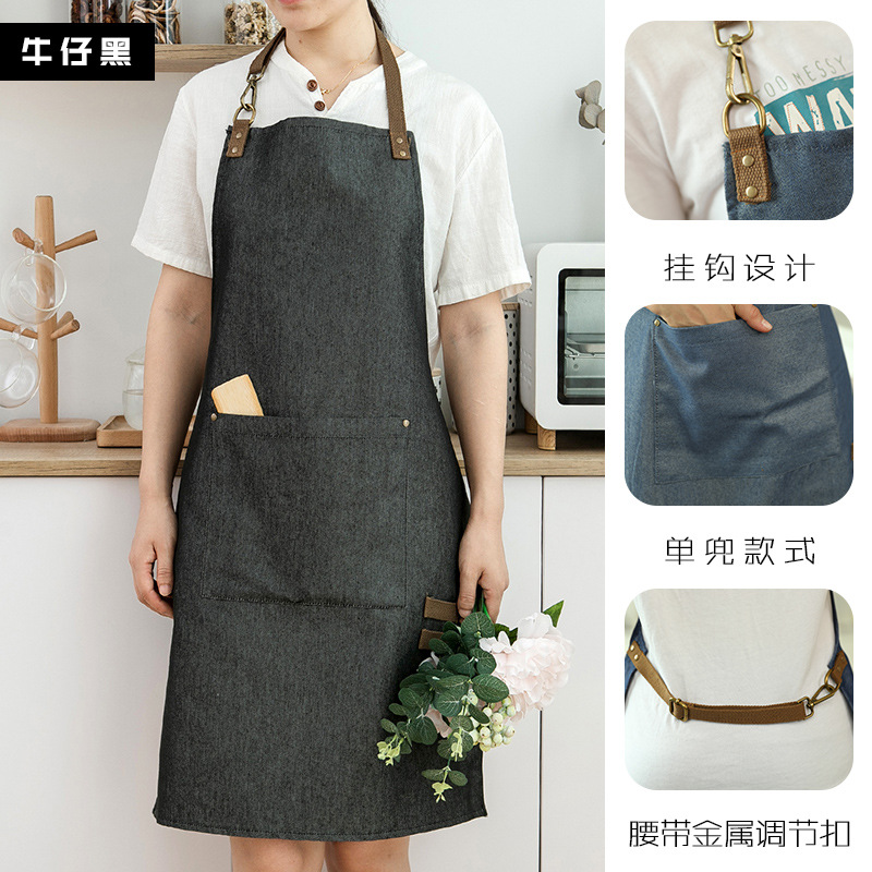 Delantal cocina casera lindo estilo japonés impermeable a prueba de aceite imprimible ropa de trabajo abrigo de moda de estilo coreano de las mujeres para adultos