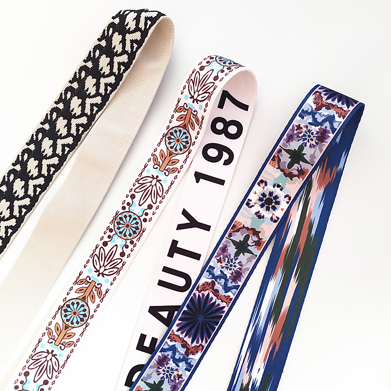 Vintage Style Style Square Shape New Ethnic Style Flower Shoulder Strap Adjustable Shoulder Crossbody Bag Long Strap Strap Accessory Bag Strap Wide Shoulder Strap