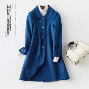 2020秋冬100羊毛双面呢大衣修身加厚呢外套简约大气双面羊绒大衣
