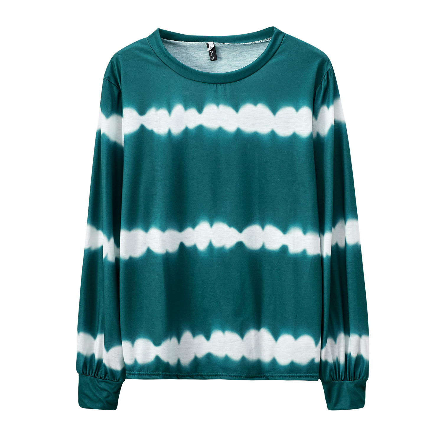 autumn new tie-dye stripe printing loose long-sleeved round neck long-sleeved sweater NSYF830