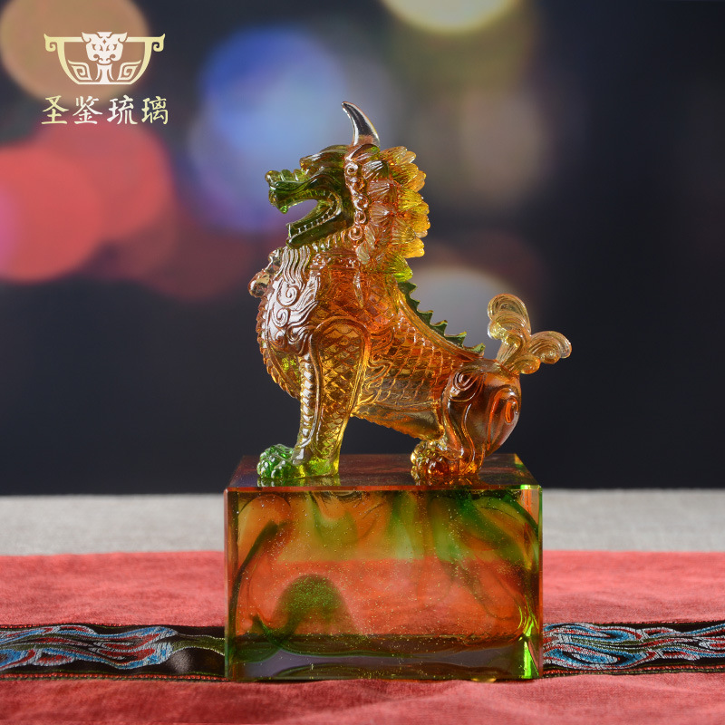 琉璃獬豸独角兽摆件象征公平公正法院律师订制礼品摆件可刻字|ms