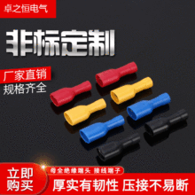直供母全绝缘端头FDFD1.25-250接线端子插簧线耳母全绝缘端头护套