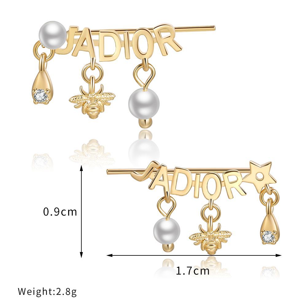 S925 Silver Needle Biene Zirkon Einfache Quaste Ohr Stecker Ohr Clip Weibliche Dijia Temperament Super Fairy Net Celebrity Ohrringe Auf Lager display picture 5