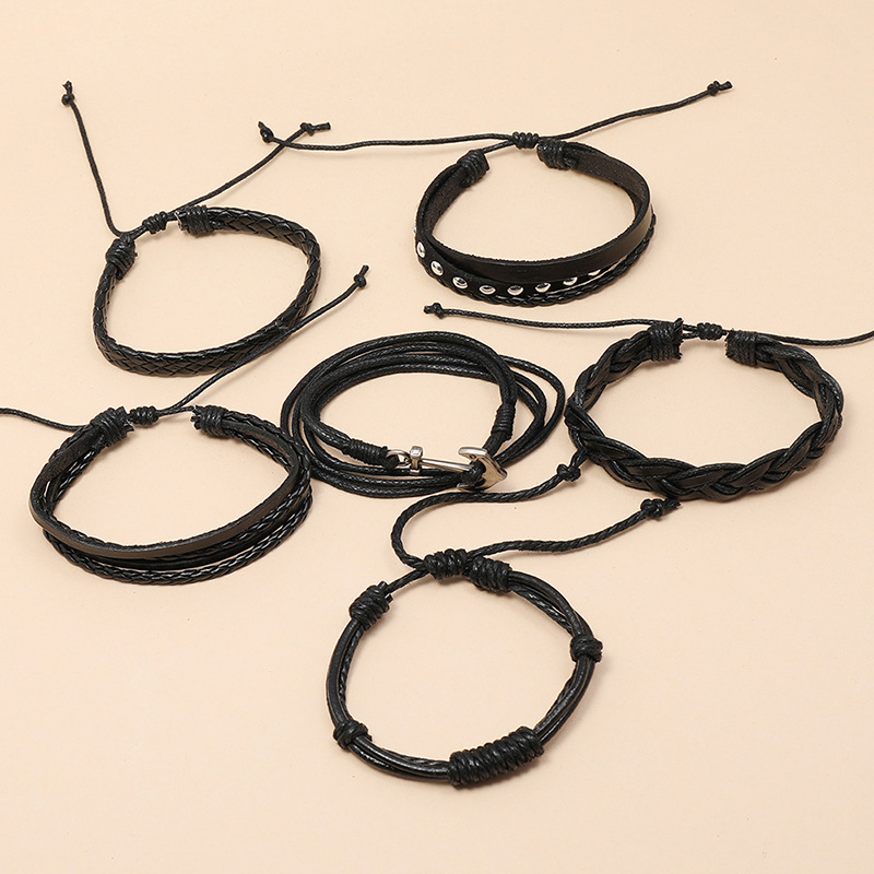 new hand-woven retro cowhide bracelet DIY leather bracelet