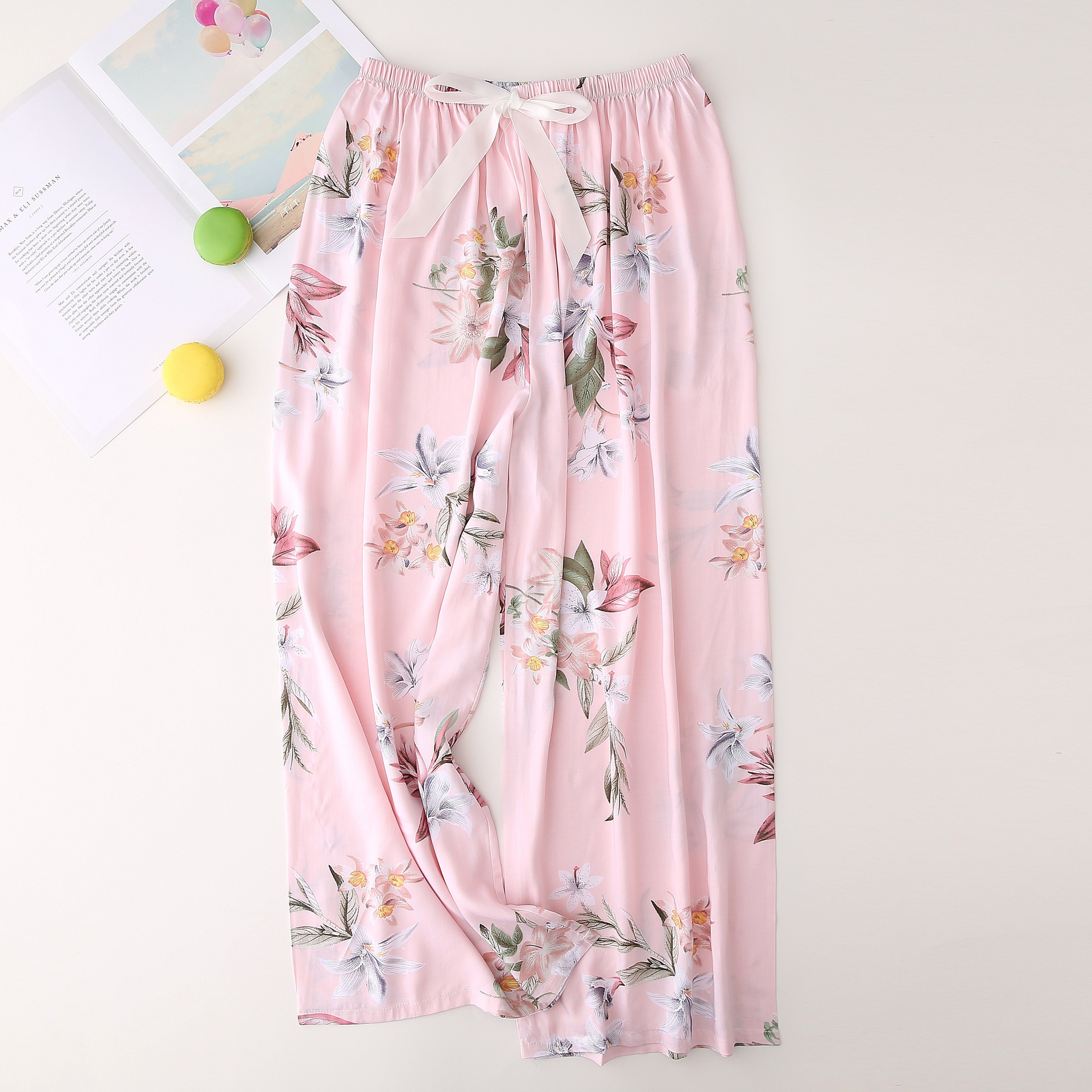 Casual Simple Style Flower Printing Pajama Pants display picture 4