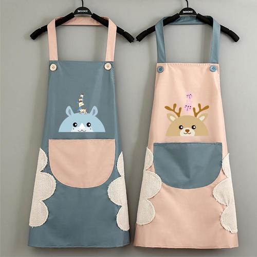 Household apron women's fashion kitchen waterproof and oil-proof internet celebrity work clothes Korean version smock adult men wholesale
