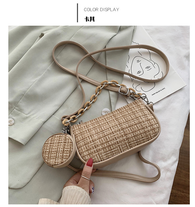 Summer New Trendy Korean Fashion Woven One-shoulder Messenger Oceanic Bag display picture 4