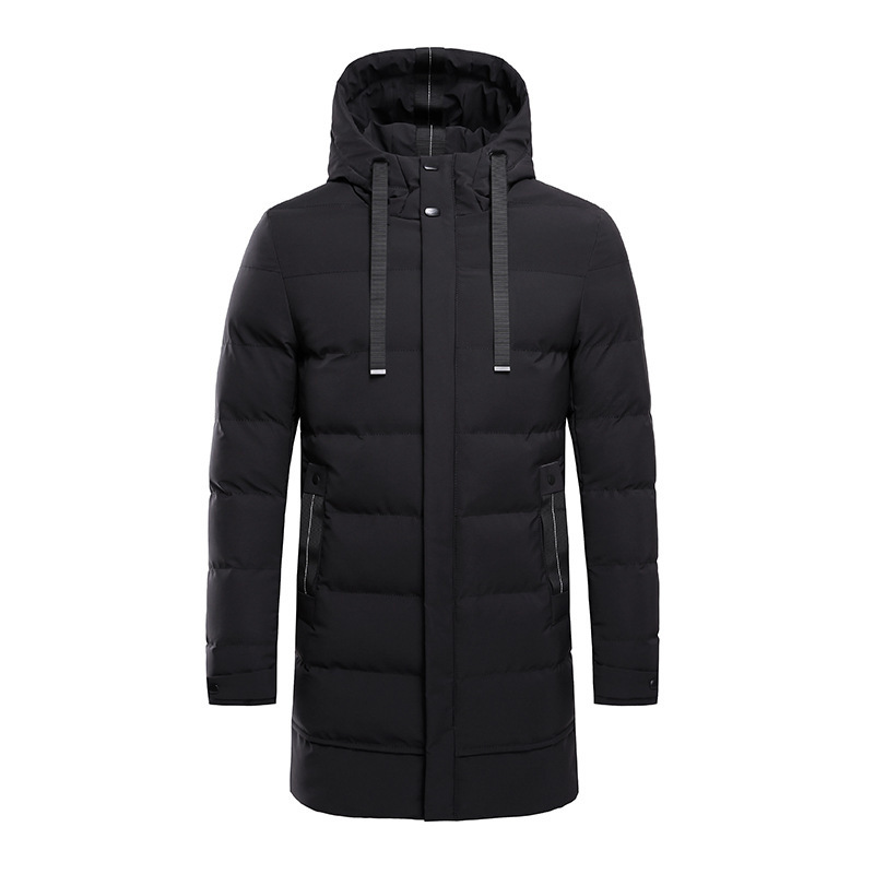 Herrenbekleidung Herbst und Winter neue Herren schlichte Übergröße Übergröße Kapuzenmantel mittellang Baumwollmantel lässiger Baumwollmantel für Männer_voghion.com