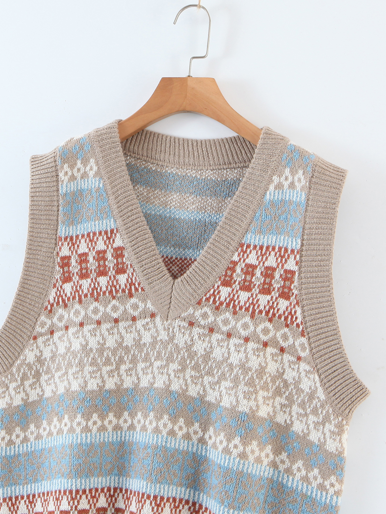 pattern pullover vest sweater NSAM5674