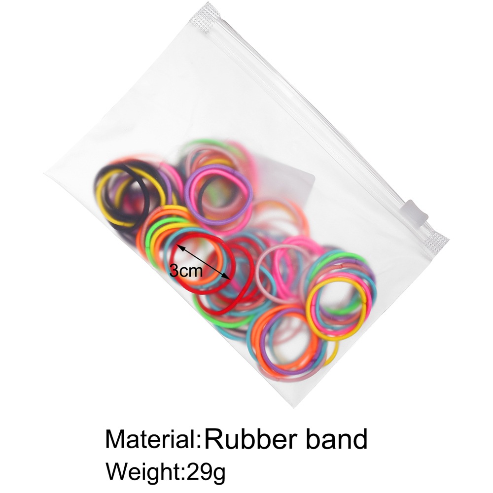 100 Kleine Bonbon Farbene Kinder Finger Haar Ringe Einfarbige Hohe Elastizität Verletzt Nicht Das Haar Mädchen Gummiband Koreanische Version Des Haares display picture 1