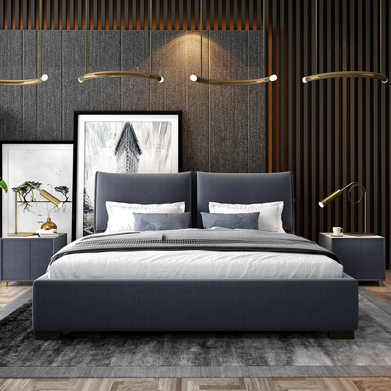 Cama de tela nórdica simple moderna cama doble suave 1,8 m extraíble y lavable dormitorio moda minimalista boda cama 1,5 m image 2