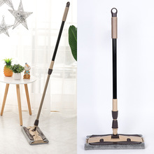 平板拖把夹布拖把干湿两用加长不锈钢伸缩杆拖布可替换绒