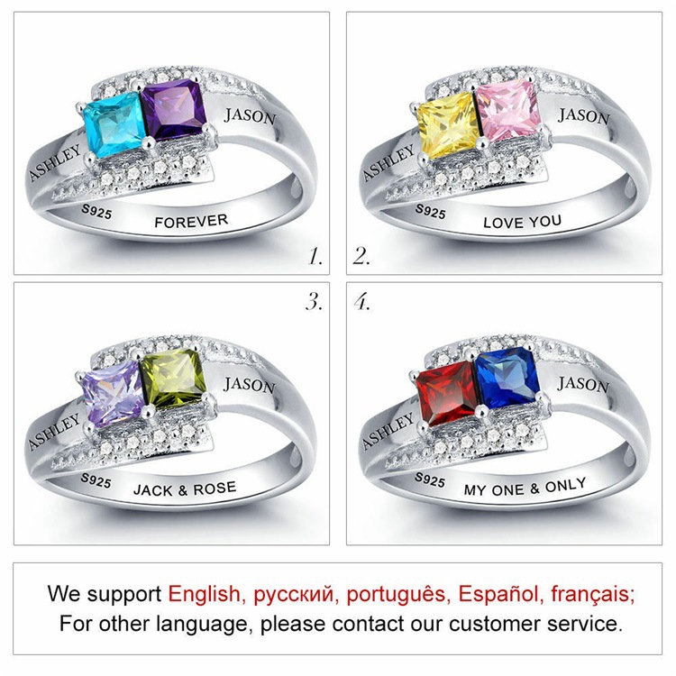 Korean Version Of Simple And Personalized Lettering Diamond Ring