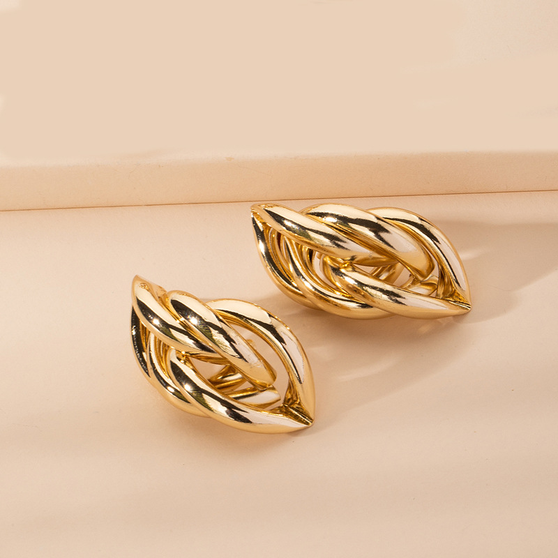 Fashion Exaggerated Retro Geometric Metal Earrings For Women display picture 5