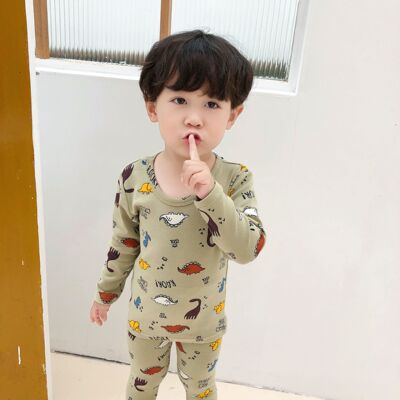2020秋冬款男童儿童秋衣秋裤97棉A类儿童内衣套装磨毛韩批发整首|ms