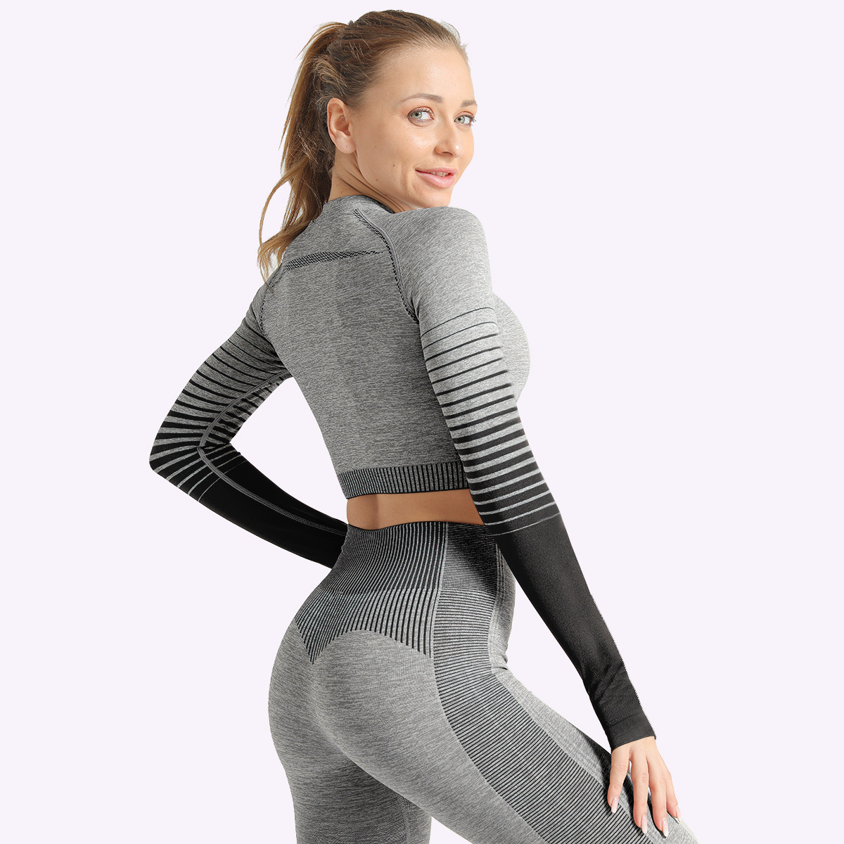 new spring and summer sports tight seamless knitted yoga top NSLX20218