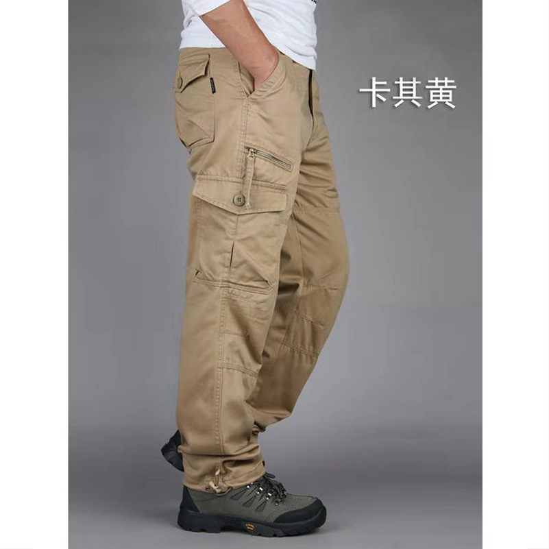Pantalones de trabajo transfronterizos de AliExpress para hombres, pantalones sueltos rectos y multibolsillos para primavera y verano, deportes de talla grande para jóvenes de moda