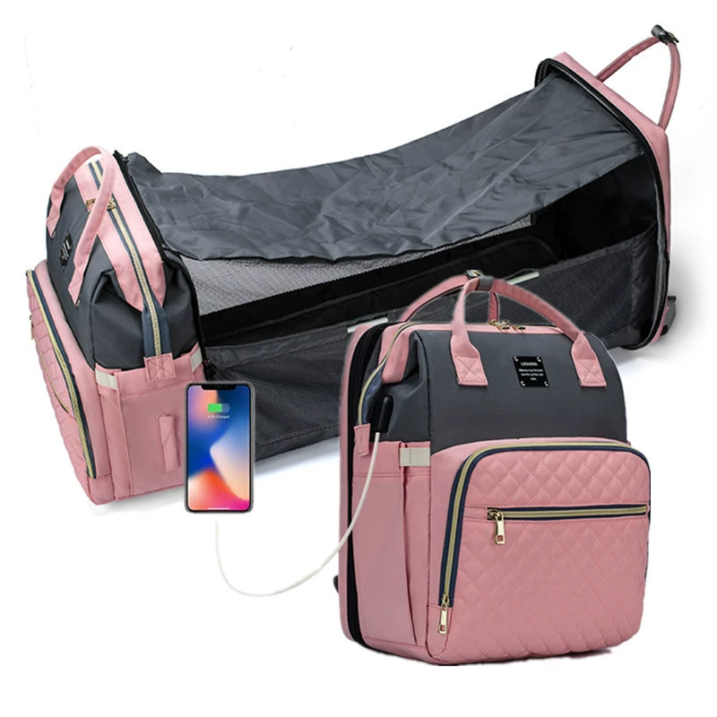 LEQUEEN Handheld folding crib for mother and baby, universal backpack