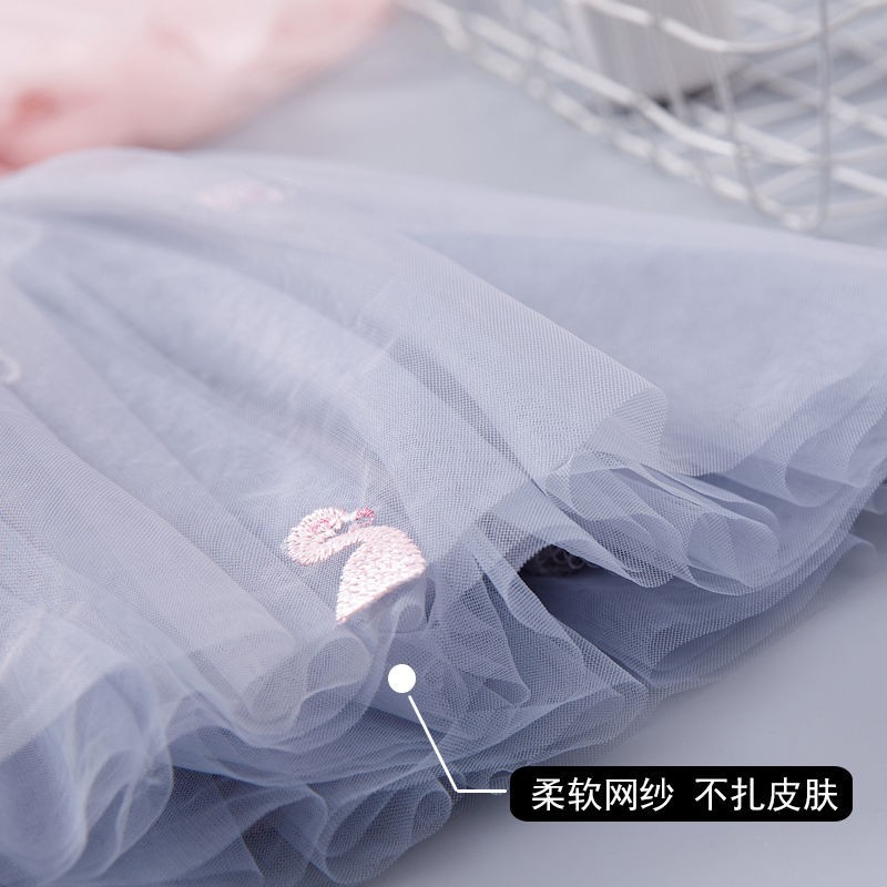 Falda de niña Falda de princesa plisada de malla 2024 Verano de verano para niños Falda corta de gasa esponjosa de estilo occidental de estilo coreano