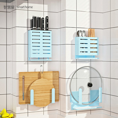 廚房置物架免打孔壁挂式家用調味料用品大全刀架挂架多功能收納架