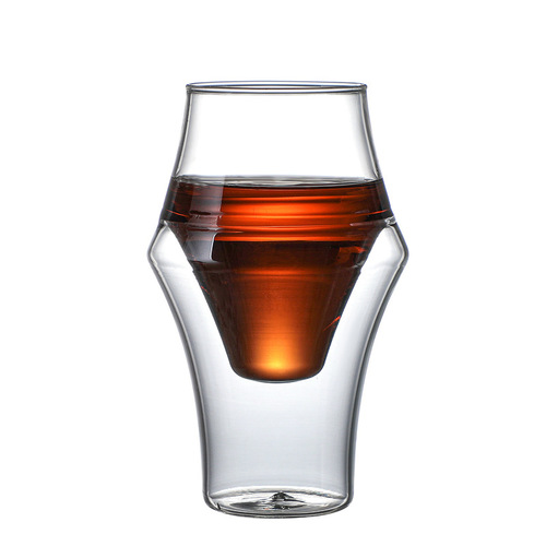 Manufacturer supplies new double-layer single-mouth coffee cup, sharing pot set, high borosilicate heat-resistant glass cup