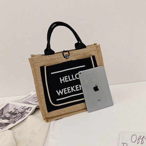 Cross-border bags for women  new Korean style cotton and linen handbags woven women's bags linen retro handbags