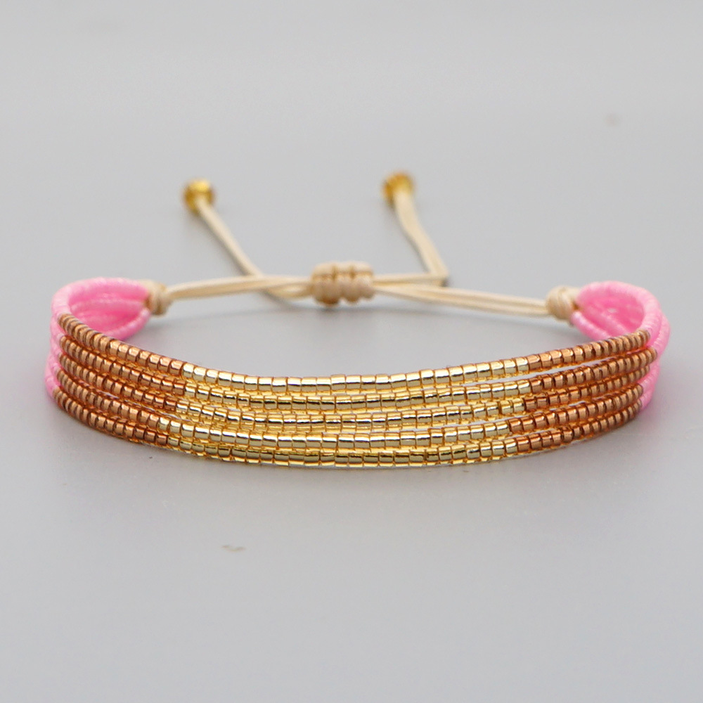Hot-saling Fashion Hand-woven Multi-layer Imported Miyuki Rice Bead Bracelet For Women display picture 4
