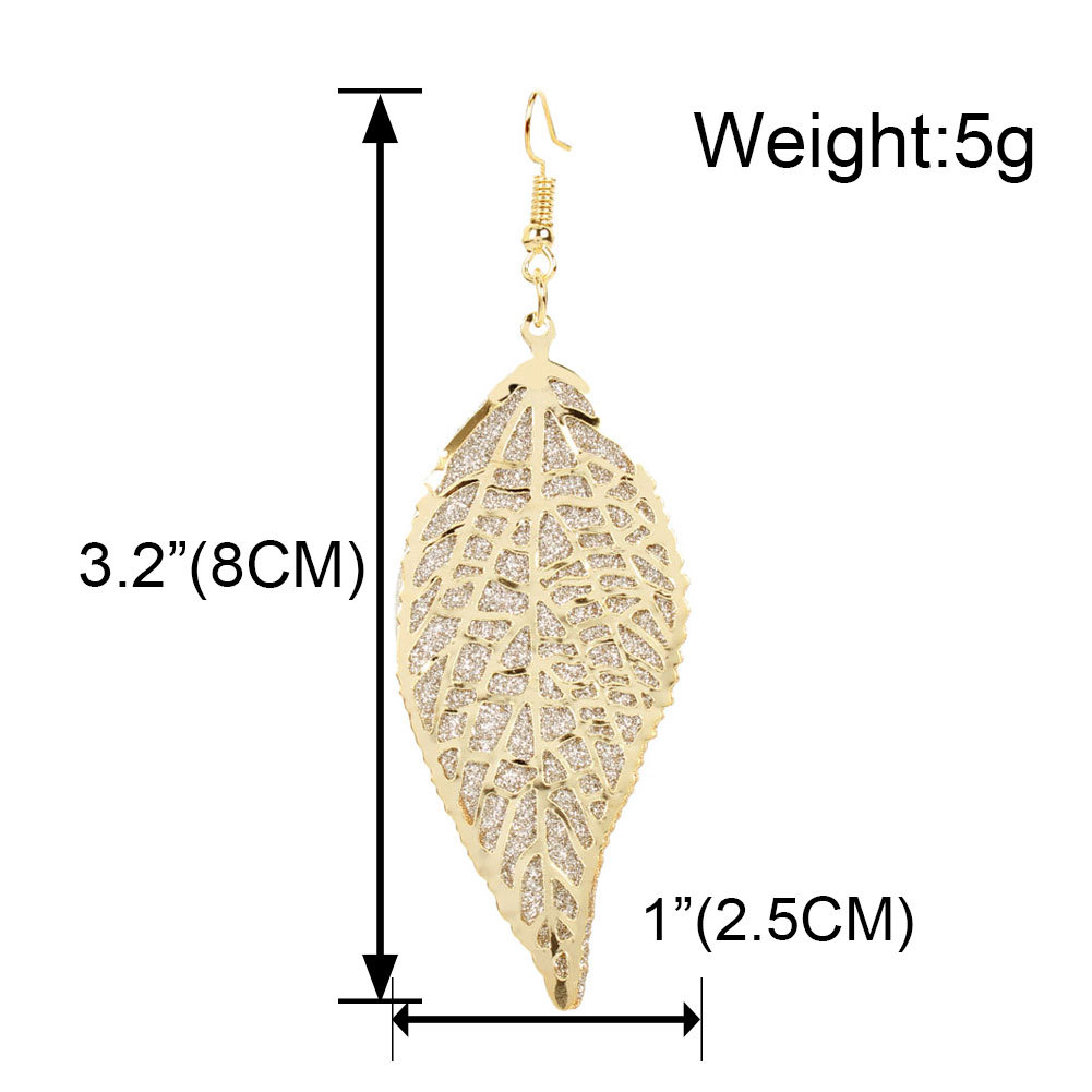 Simple Retro Alloy Leaf Froste Fashion Earrings Wholesale Nihaojewely display picture 1