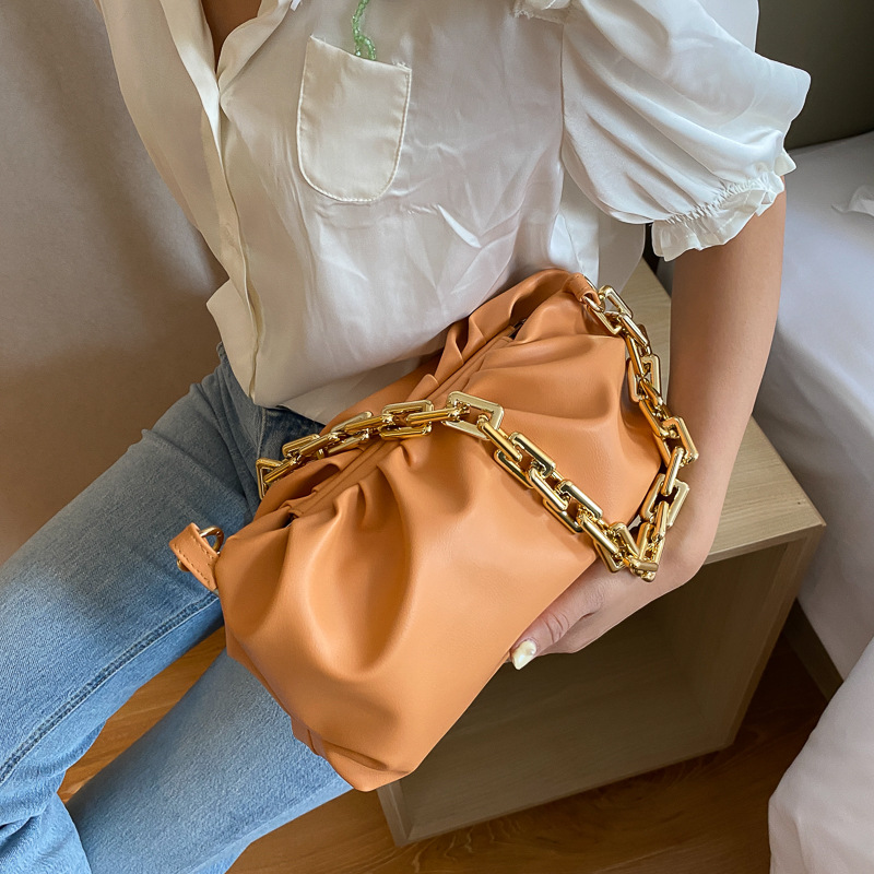 270g Weight Lock clasp Closure Type Single Shoulder Strap Strap Type Underarm Bag Bags Type Casual, Shopping Occasion Pu Leather Material Solid Color Pattern All Seasons Season Women's Gender Streetwear Style Medium Size Women's Medium Pu Leather Solid Color Streetwear Cloud Shape Lock Clasp Underarm Bag 34