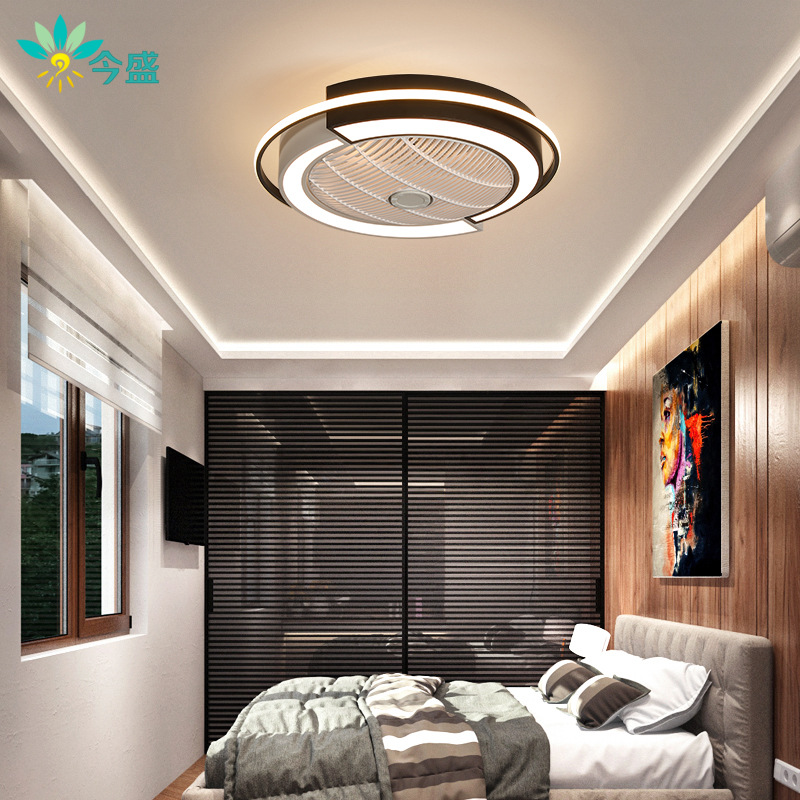 超薄吸顶风扇灯吊扇灯吊顶一体灯静音电风扇卧室餐厅带风扇的吊灯|ms