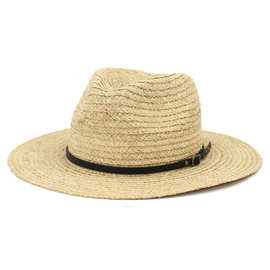 春夏季女士户外出游旅行防晒帽遮阳帽太阳帽新款拉菲草帽LFC047