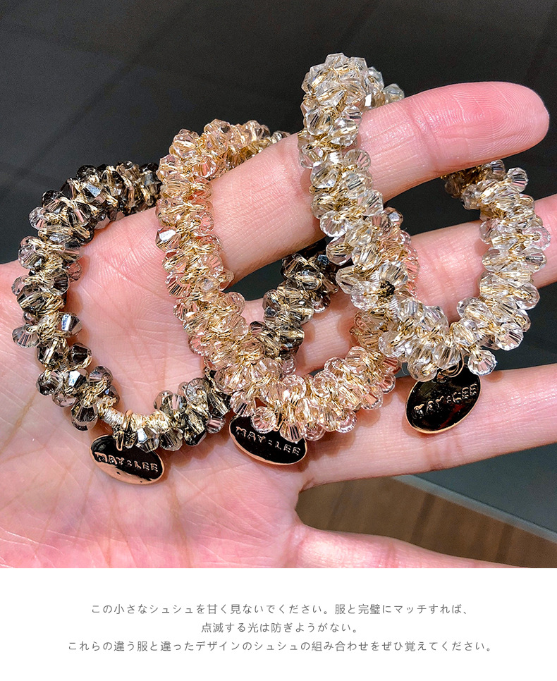 New Fashion Crystal Metal Pendant Cheap Scrunchies Wholesale display picture 5