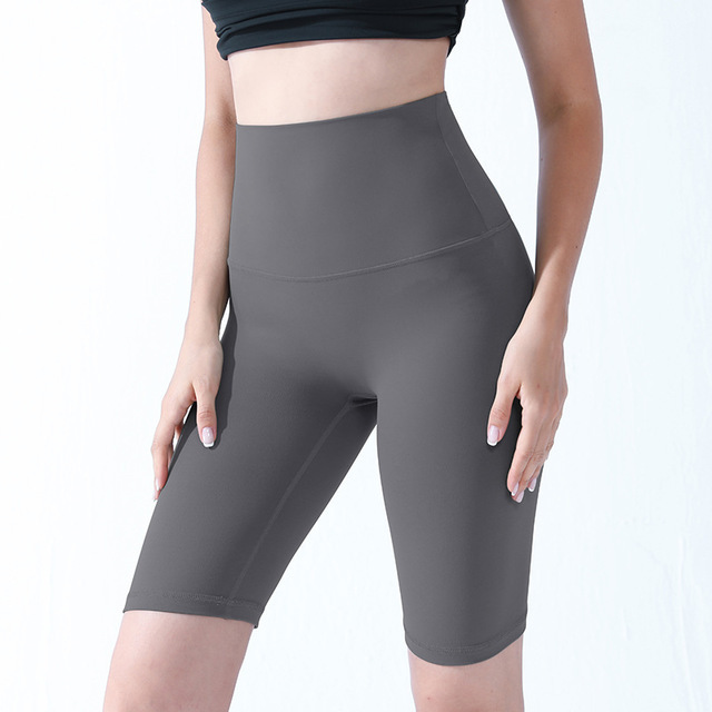 Cross-Border Wholesale of Lulu-Style Yoga and Pilates Shorts with No Awkward Lines, Naked-Feel Sports Tight Shorts