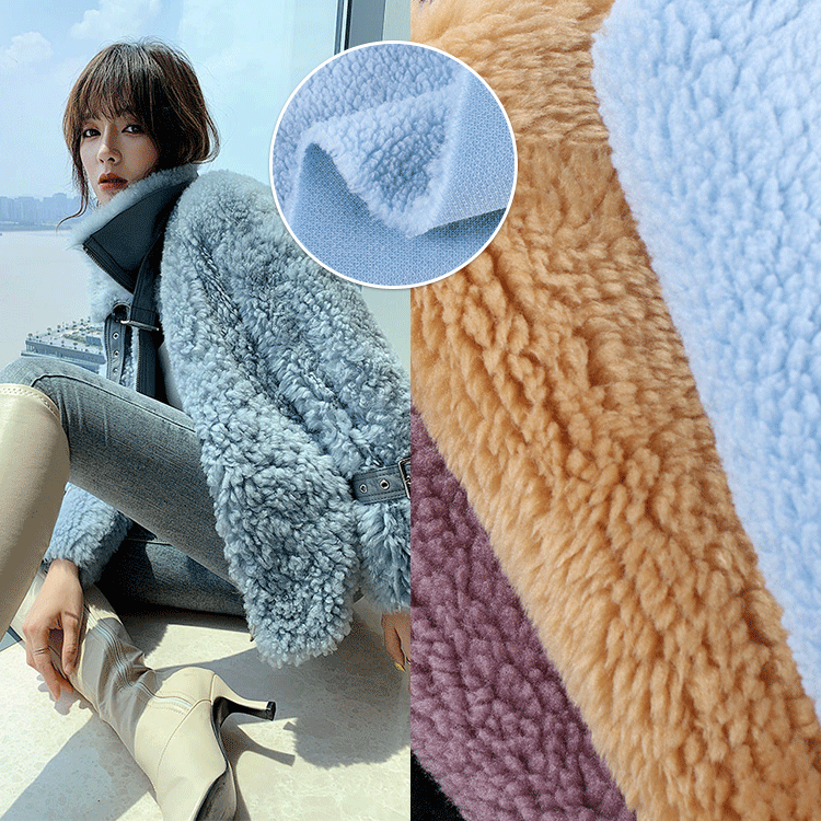 厂家现货 350g全涤大颗粒羊羔毛绒布 休闲服时装家纺玩具面料