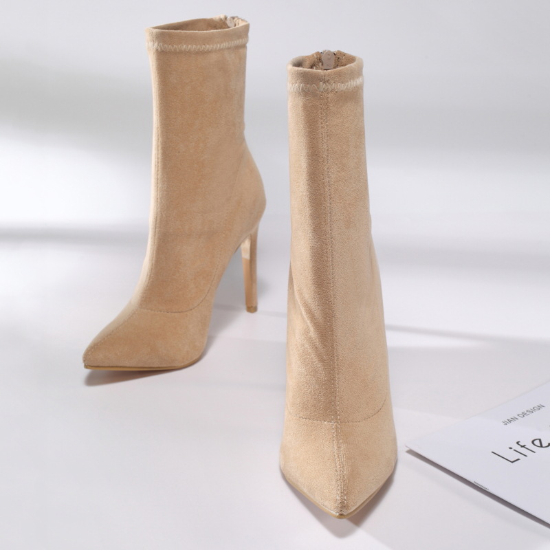 Pointed socks for women sexy heel suede boots for women_voghion.com