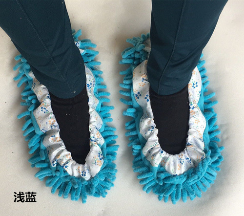 Large size extra long and wide encrypted chenille foot covers lazy mopping floor slippers machine room shoe covers single