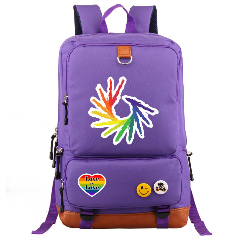 Wasserdicht 20 Zoll Brief Regenbogen Ferien Täglich Schulrucksack display picture 21