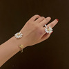 Japanese ring, small design fresh adjustable bracelet, flowered, on index finger