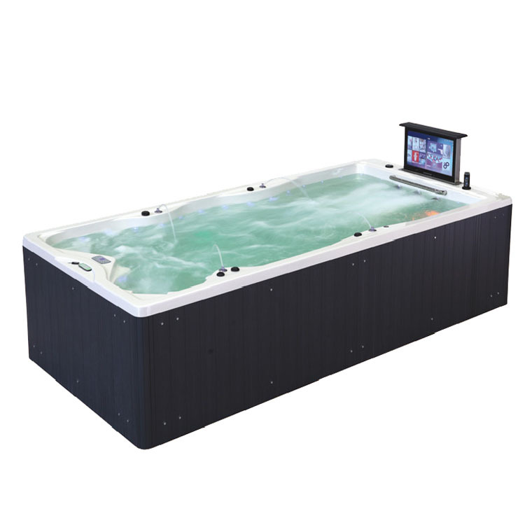 Acrílico piscina climatizada de burbujas SPA 4,8 M rectangular SPA piscina al aire libre surf Baño