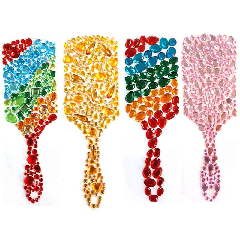 电镀大板梳贴钻 按摩美发梳子贴钻 彩色镜面气垫造型梳定制