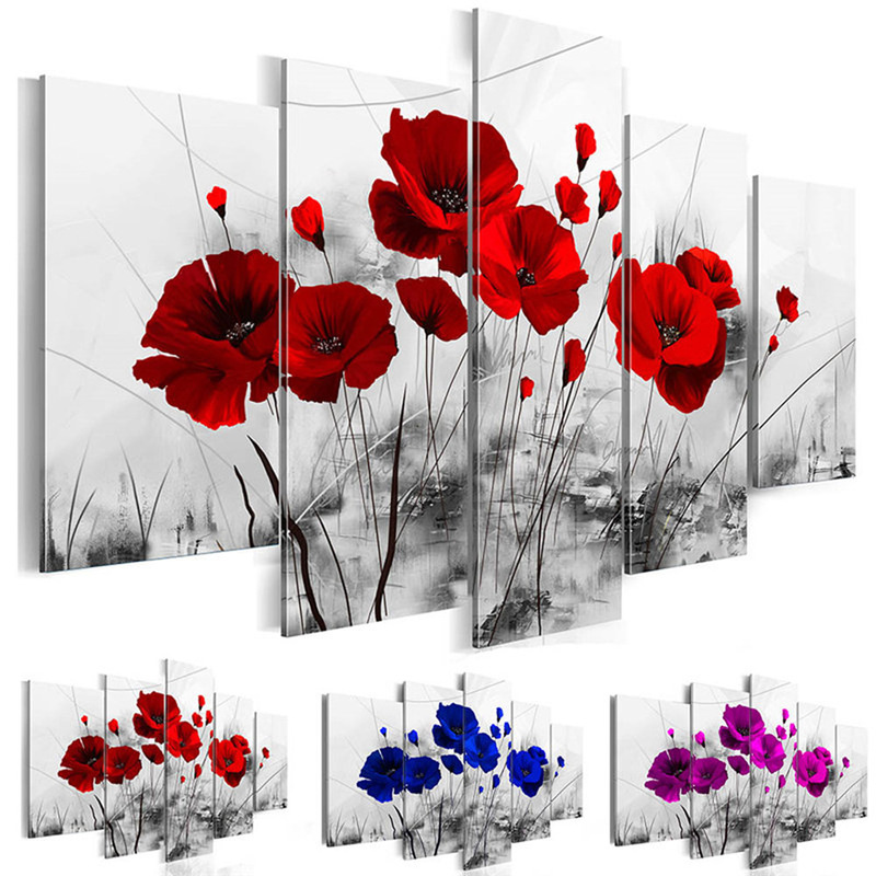 Modern Minimalist Five-Link Three-Color Flower Abstract Painting Spray Painting Creative Sofa Background Wall Decorative Painting Hanging Painting Oil Painting Modern Minimalist Five-Link Three-Color Flower Abstract Painting Spray Painting Creative Sofa Background Wall Decorative Painting Hanging Painting Oil Painting