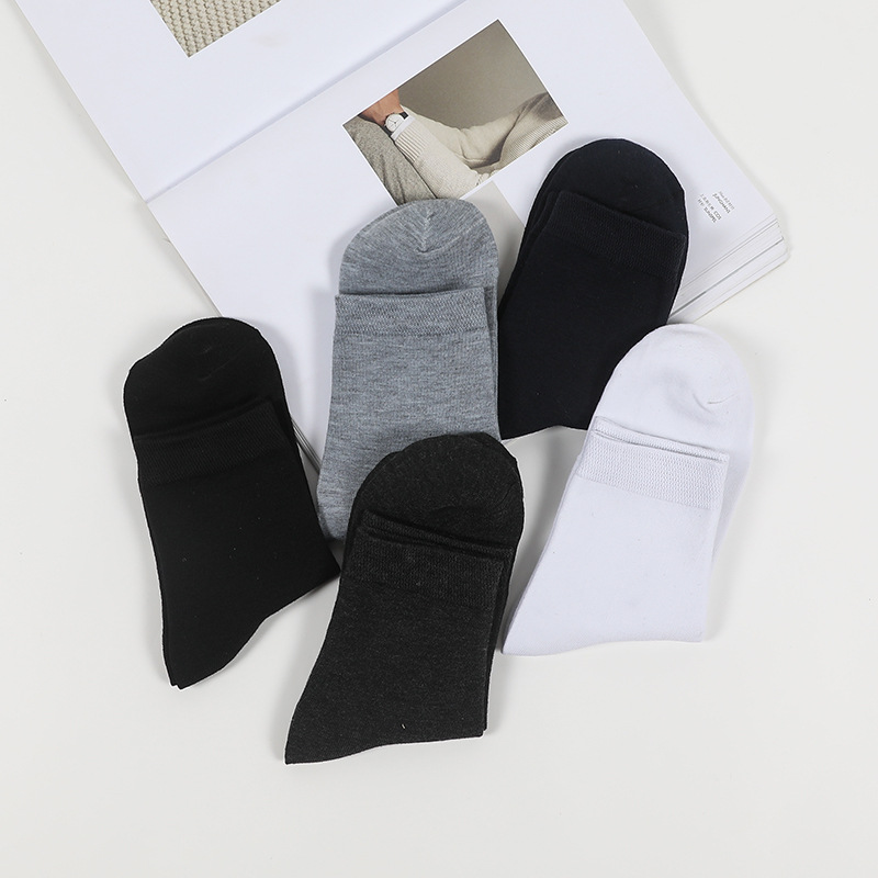 2020新款男士中筒棉袜情侣袜多款五色混装地摊袜子薄款运动透气袜