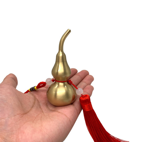 Manufacturer wholesale copper gourd pendant good luck open copper gourd pendant ornaments brass five emperors money car decorations