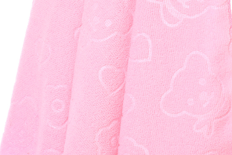 Fine fiber bath towel embossed bear bath towel, soft and absorbent multi-color commercial supermarket gift_voghion.com