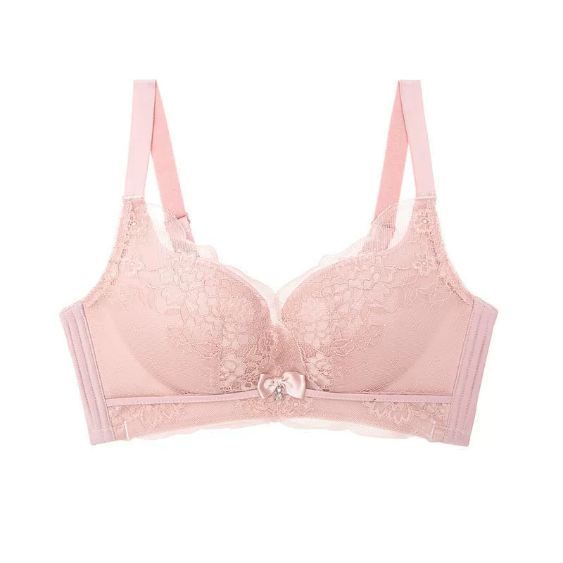 Wireless push-up bra for women, lace detail, sizes 32–40 (A–C), medium and thin cups
