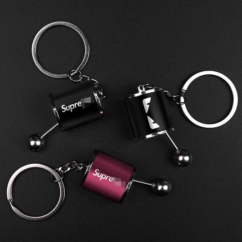 Custom Creative Manual Shift Lever Car Gear Shift Keychain with Metal Keychain